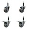 Service Caster 3'' Gray Poly Swivel 3/4'' Expanding Stem Caster Set 2 Total Lock Brakes, 4PK SCC-EXTTL20S314-PPUB-2-S-2-34 - alternate 1